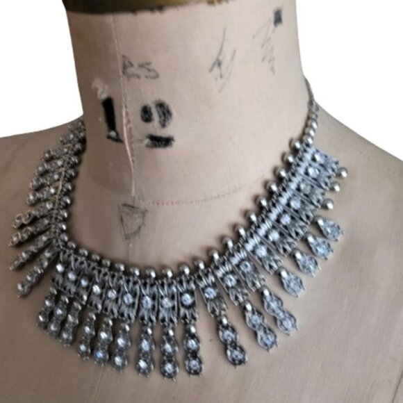 2/$30 sparkly vintage bib rhinestone necklace - Picture 7 of 11